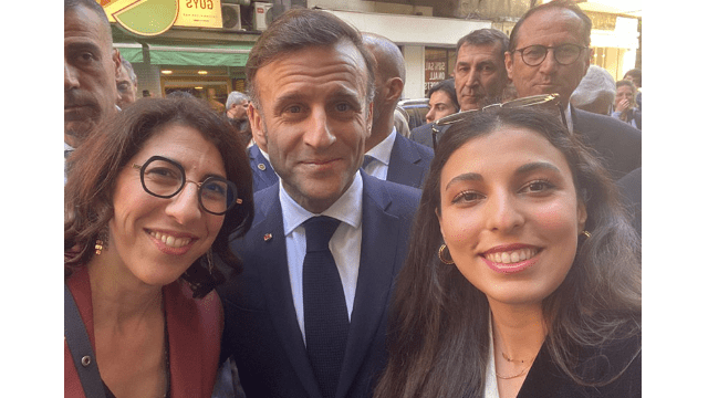 Des étudiants de l'USJ à la rencontre du Président Emmanuel Macron au Liban